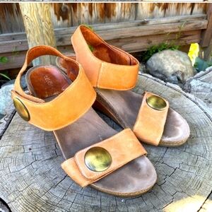 Taos Carousel Leather Wedge Sandal